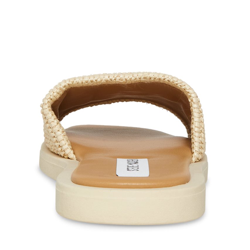 Sandalias de Diapositivas Steve Madden Leigh Natural Mujer Beige | ES QA3SE4